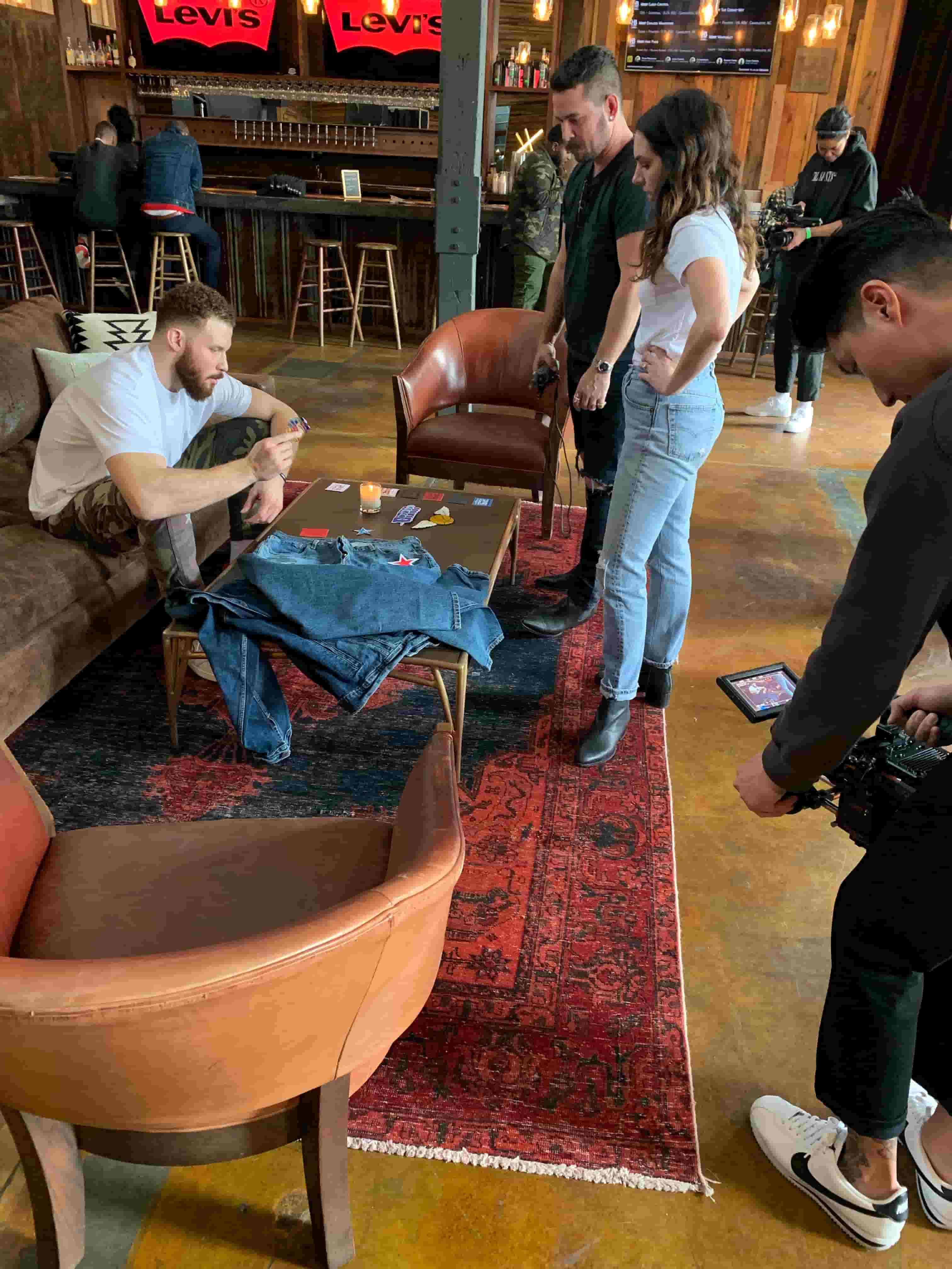 Blake Griffin on couch with Levi's